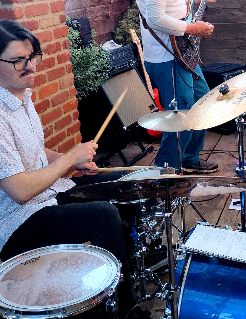 The Soul Cats band performing at outdoor winery event